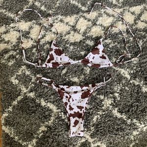 Cow Print Bikini Set